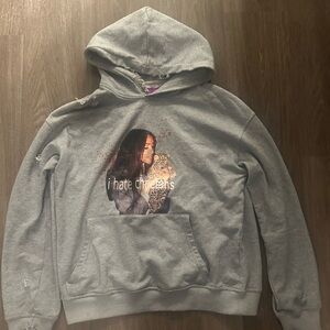 Gray Graphic Hoodie for Men